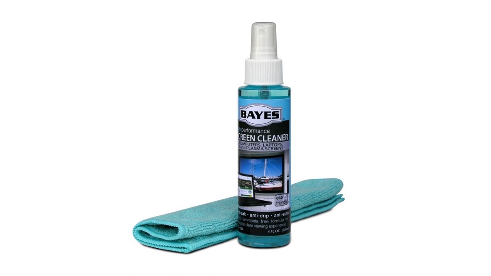 Bayes High-Performance Eco-Responsible Screen Cleaner with Premium Microfiber Cloth - Cleaning Spray Solution for All Tech Gadgets and Electronics